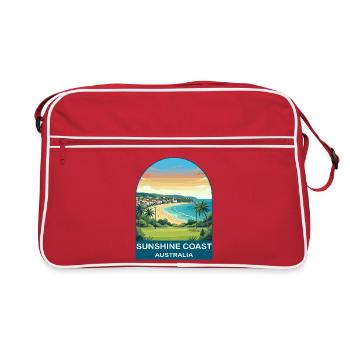 Sunshine Coast Australia Beach Travel Poster - Retro Bag - red/white - Front