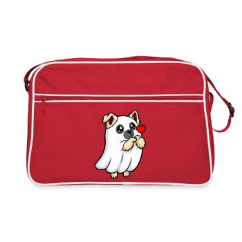 Eurasier | Fantôme Chiot Fantôme | Kawaii - Sac Retro - rouge/blanc - Devant