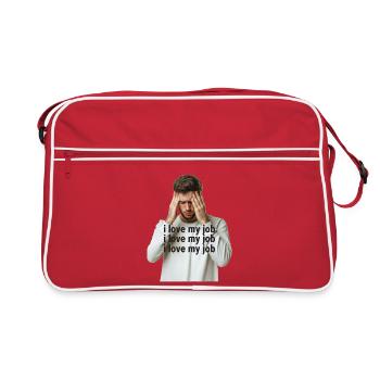Ich liebe meinen Job - Retro Tasche - Rot/Weiß - Vorne