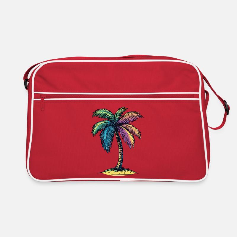 Symbole coloré de l’île Palm Tree Sac Retro