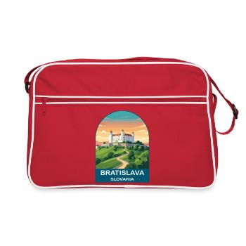 Bratislava, Slowakei, Vintage-Reiseposter - Retro Tasche - Rot/Weiß - Vorne