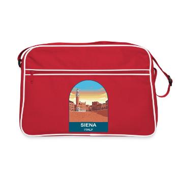 Art d’affiche de voyage vintage à Sienne, Italie - Sac Retro - rouge/blanc - Devant