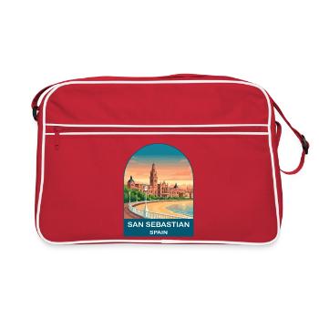 Affiche de voyage vintage de San Sebastian Espagne - Sac Retro - rouge/blanc - Devant