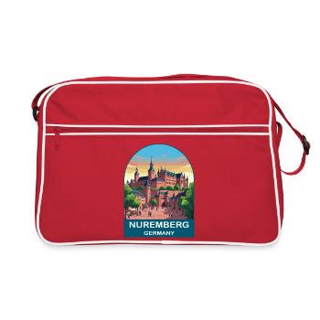 Nuremberg Germany Vintage Travel Poster Art - Retro Bag - red/white - Front