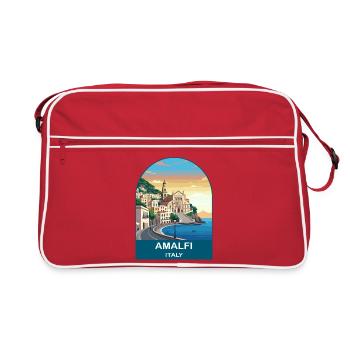 Amalfi Italy Vintage Travel Poster Art - Retro Bag - red/white - Front