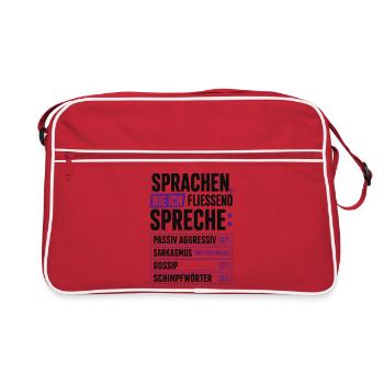 Sprachen, die ich fließend spreche - Retro Tasche - Rot/Weiß - Vorne