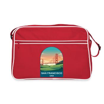 San Francisco USA Vintage-Reiseplakat - Retro Tasche - Rot/Weiß - Vorne