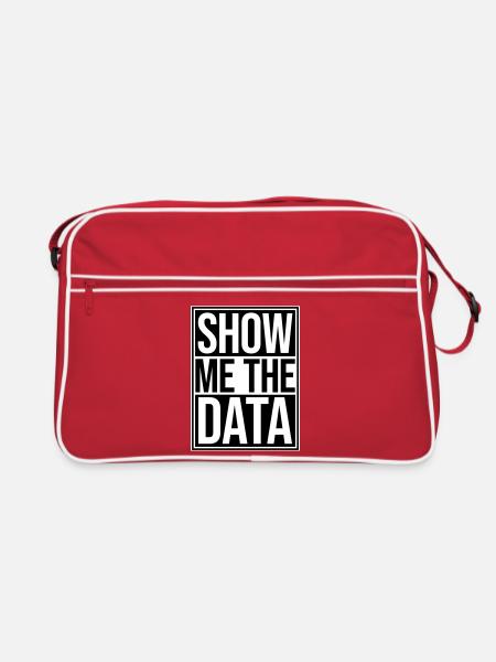 Show Me The Data Funny Nerd Analyst Sarcastic - Retro Bag - red/white - Front