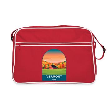 Art d’affiches de voyage vintage Vermont USA - Sac Retro - rouge/blanc - Devant