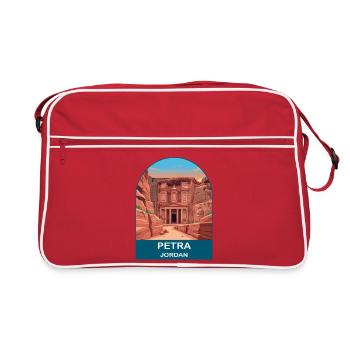 Illustration de voyage vintage Petra Jordan Treasury - Sac Retro - rouge/blanc - Devant