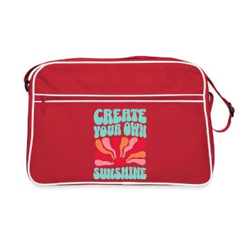 Créez votre propre image ensoleillée - Sac Retro - rouge/blanc - Devant