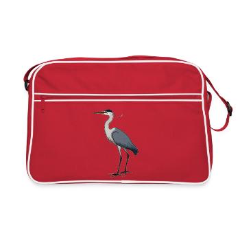 Héron cendré - Sac Retro - rouge/blanc - Devant