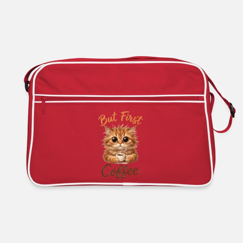 But First Coffee Cat Retro Bag