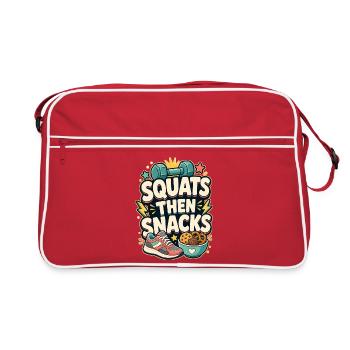 SQUATS THEN SNACKS - Retro Bag - red/white - Front