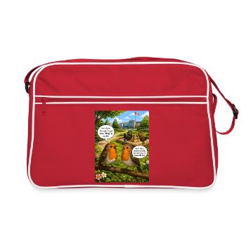 Robin Bling – Funny Robin Bird Wordplay - Retro Bag - red/white - Front