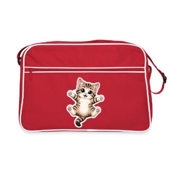 Chat aux pattes tendues - Sac Retro - rouge/blanc - Devant