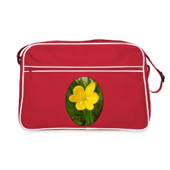 Fleur jaune au premier plan - Sac Retro - rouge/blanc - Devant