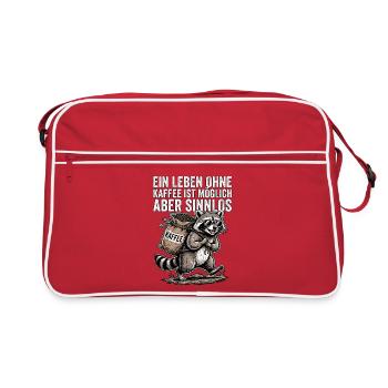 Kaffee Waschbär - Retro Tasche - Rot/Weiß - Vorne