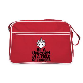 Soyez une licorne dans un champ de chevaux - Sac Retro - rouge/blanc - Devant