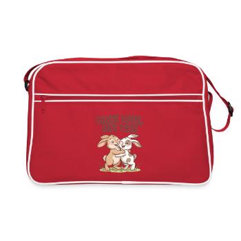 Make Love, Not War – Cute Bunny Hug - Retro Bag - red/white - Front