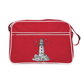 Moin Moin Norden - Conception maritime nord-allemande - Sac Retro - rouge/blanc - Devant
