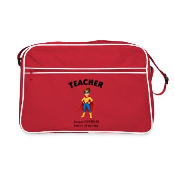 Gift Teacher Superheroine - Retro Bag - red/white - Front