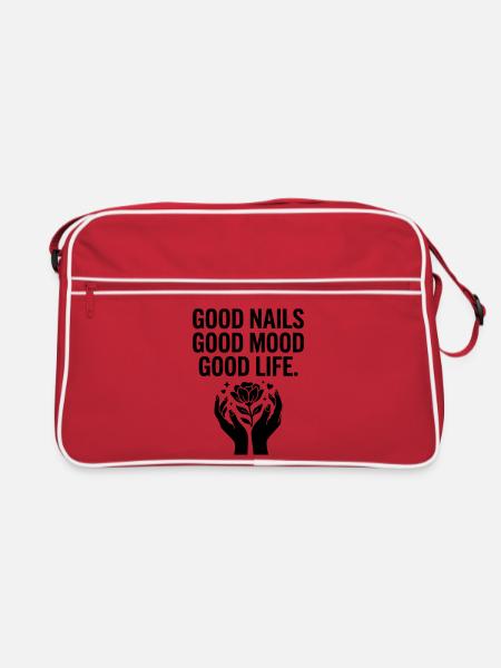 Good Nails Good Life - Retro Bag - red/white - Front