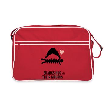Sharks hug with their mouth - Retro Bag - red/white - Front