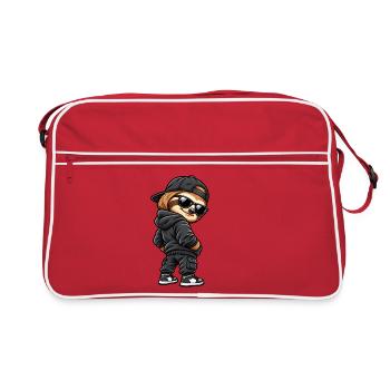 Cool gangster sloth in streetwear style - Retro Bag - red/white - Front