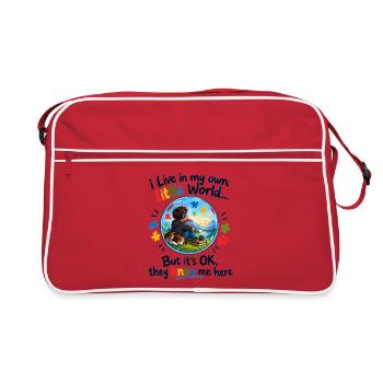 Eigene Kleine Welt - Retro Tasche - Rot/Weiß - Vorne