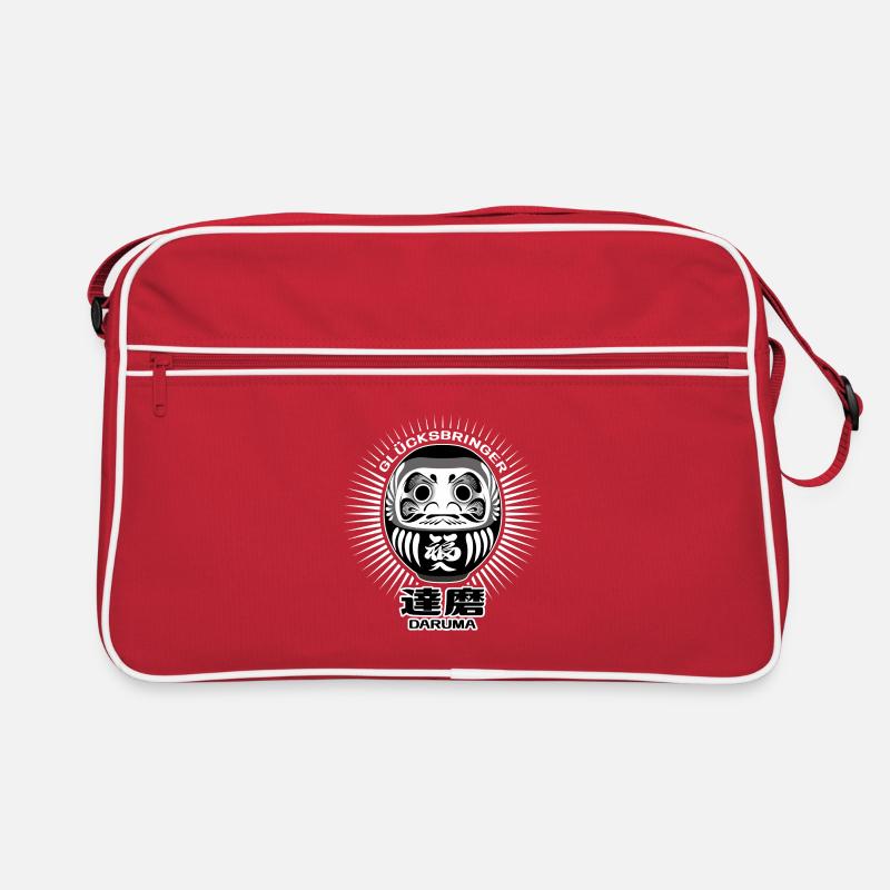 Daruma - Glücksbringer - Retro Tasche - Rot/Weiß