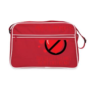Freundin Dieses Herz gehört meiner Freundin - Retro Tasche - Rot/Weiß - Vorne