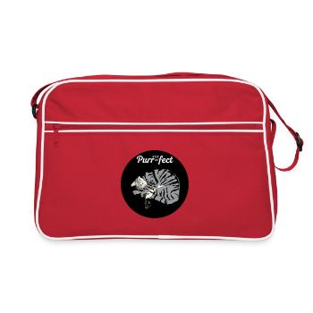 Purr-fect Sleeping Cat - Retro Bag - red/white - Front