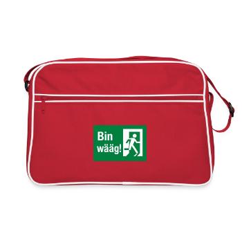 Bin wääg Exit Humor - Retro Bag - red/white - Front
