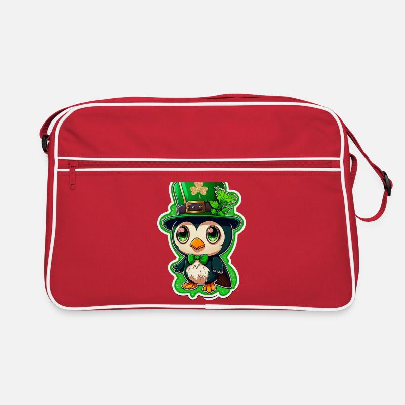 Tenue St Patrick Pingouin mignon trèfle drôle Sac Retro