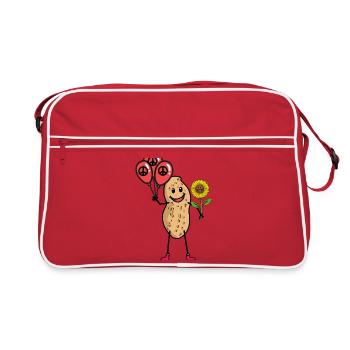 Peanut Peace Sunflower Peace Movement Peace - Retro Bag - red/white - Front