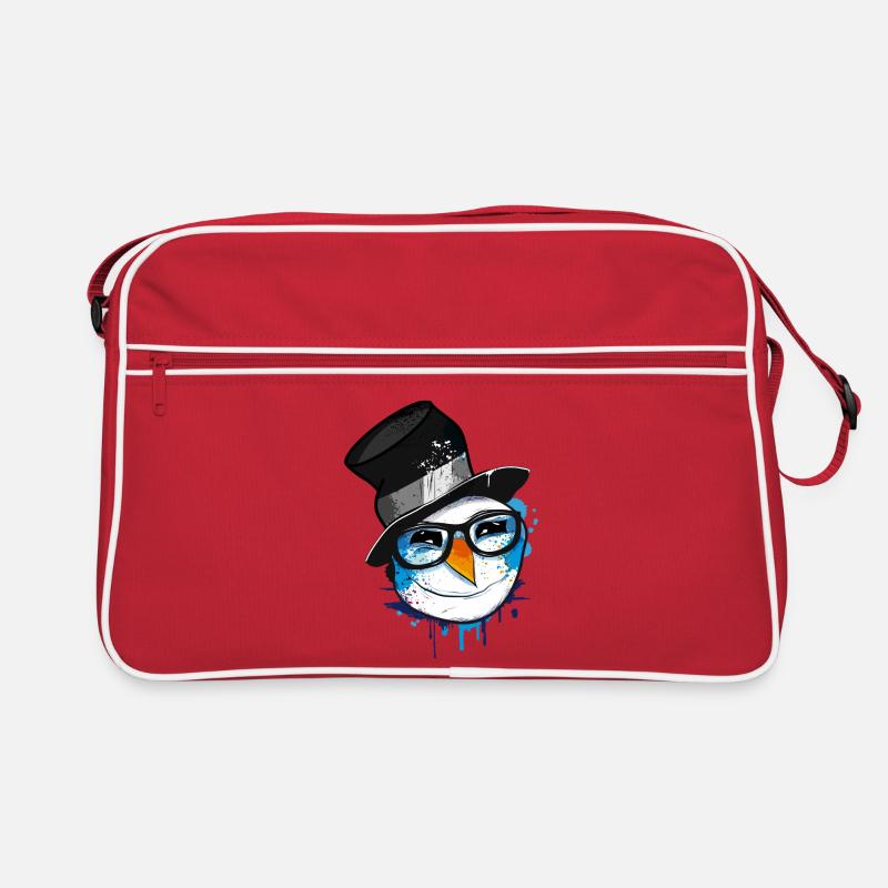 Schneemann mit Nerd Brille Retro Tasche