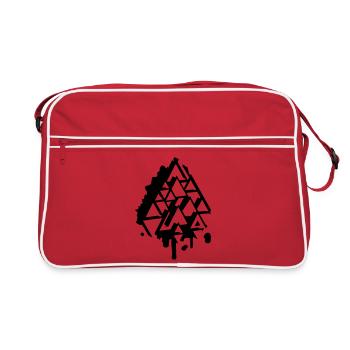 abstract Graffiti Triangle - Retro Bag - red/white - Front