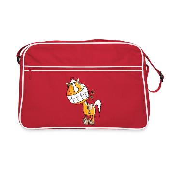 Laughing Horse - Horses - Retro Bag - red/white - Front