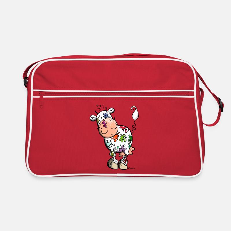 Farbklecks Kuh Retro Tasche
