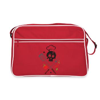 Chef's Hat Grill Skull Grill Master - Retro Bag - red/white - Front