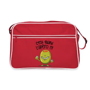C'est quand l'apéro ? - Sac Retro - rouge/blanc - Devant