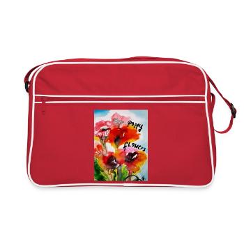 EG Fleurs I Coquelicots I Fleurs de pavot - Sac Retro - rouge/blanc - Devant