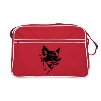 Tête de Mudi - Sac Retro - rouge/blanc - Devant