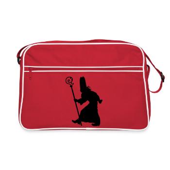 Sinterklaas with staff - Retro Bag - red/white - Front