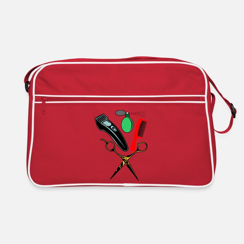 Peigne coloré, ciseaux, rasoir à l’odeur agréable Sac Retro