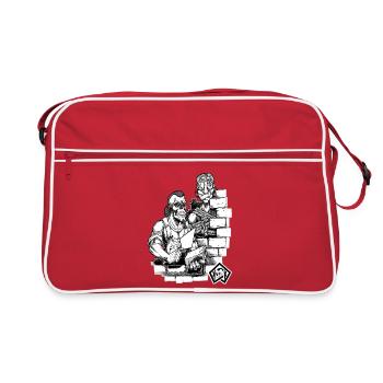 Maurer, Maurermeister, Handwerker - Retro Tasche - Rot/Weiß - Vorne