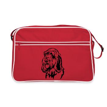 Spinone Italiano Kopf - Retro Tasche - Rot/Weiß - Vorne