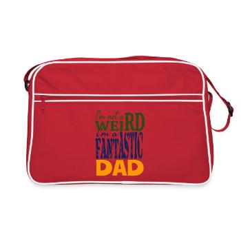 Je ne suis pas bizarre je suis un papa fantastique - Sac Retro - rouge/blanc - Devant
