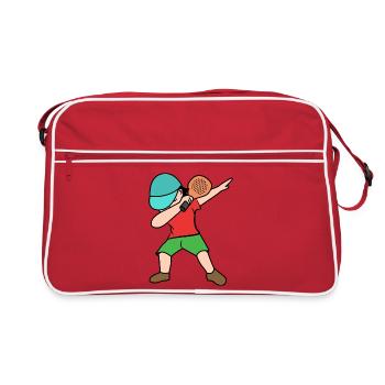 Padelspiel Racket Padel Spieler Tennis Aufschlag - Retro Tasche - Rot/Weiß - Vorne